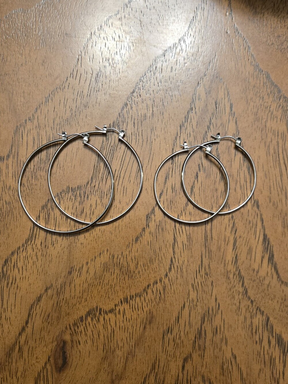 Classic Silver Hoop Earrings Set